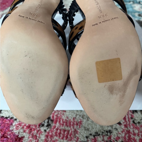 ✨ MANOLO BLAHNIK✨ Cisto Leopard Animal Print Calf Hair heels sandals $895 Retail - Picture 4 of 11